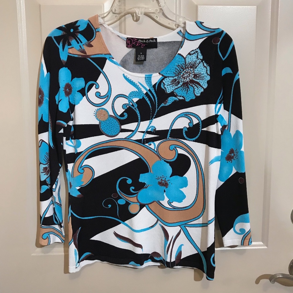 Peck & Peck 3/4 Sleeve Knit Top